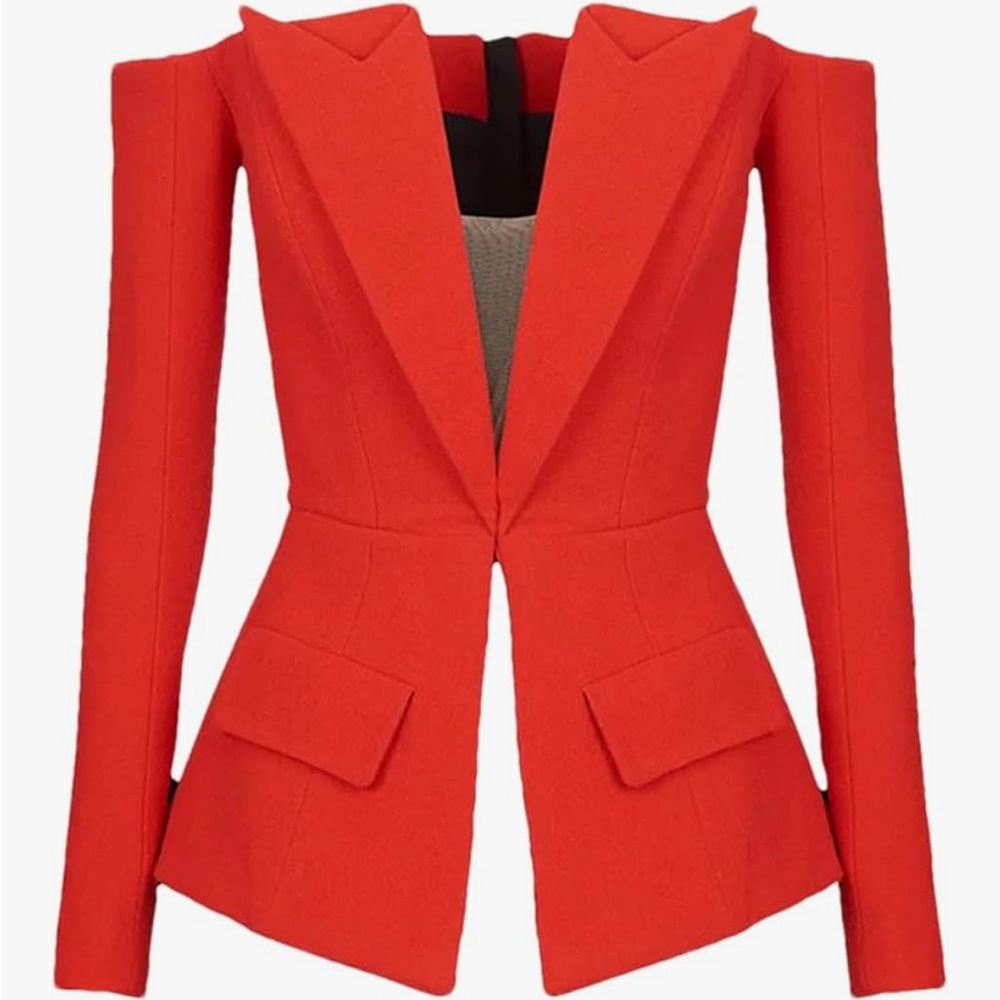 Elegant Red Women's Blazer